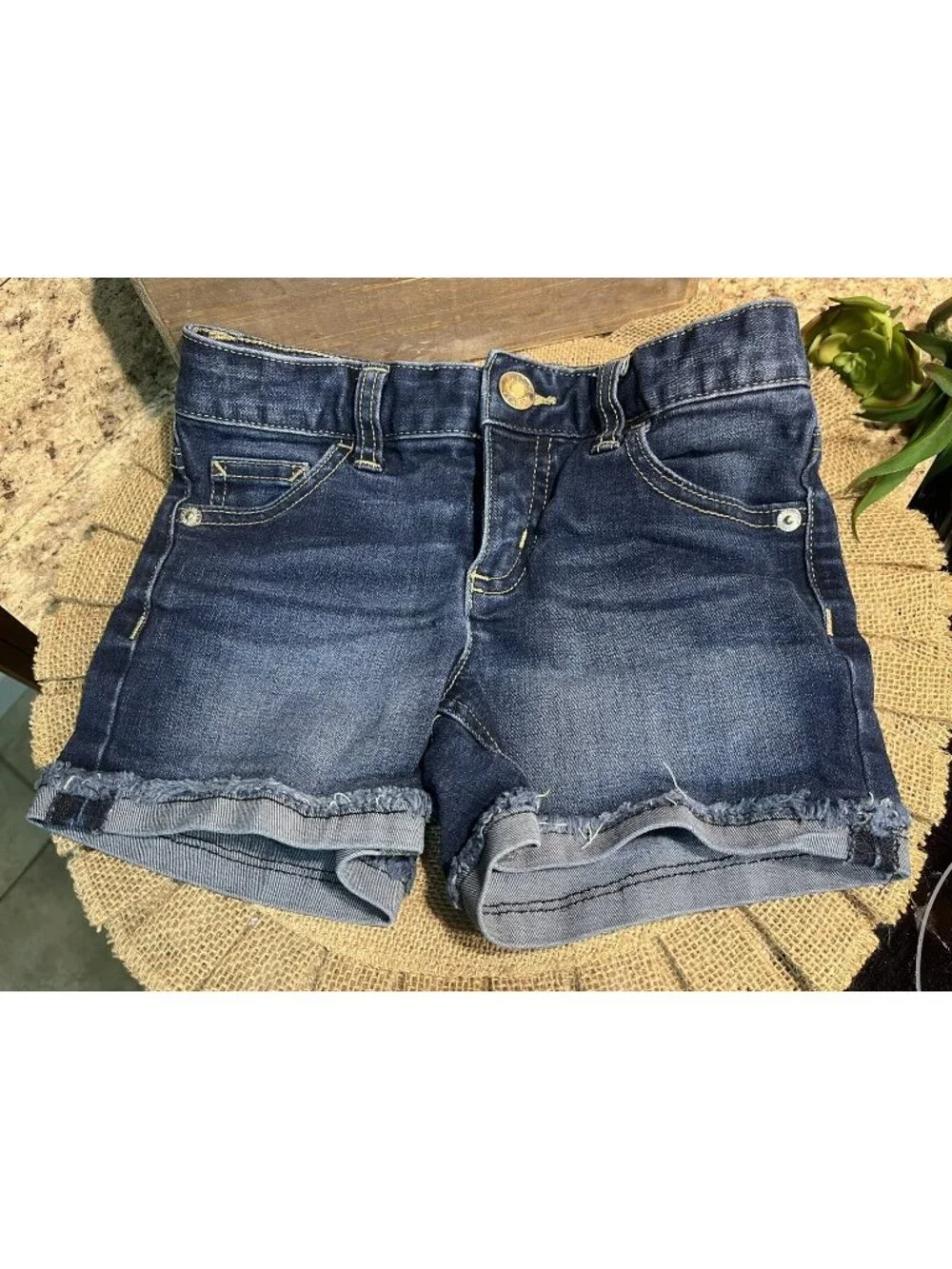 Justice Girls Blue Jean Denim Short Sz 8 Youth Girls Shorts Dark Wash U7-60